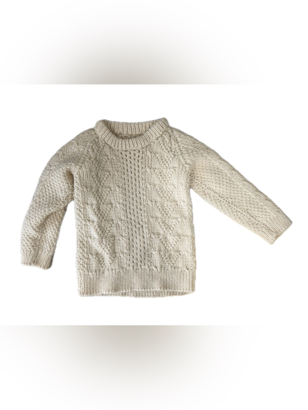 Vintage classic Cream Cable Knit handmade kids’ Sweater
